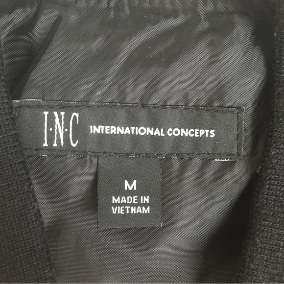 INC International Concepts Leopard Print Leather Sleeve Jacket in Brown/Black - Picture 9 of 12